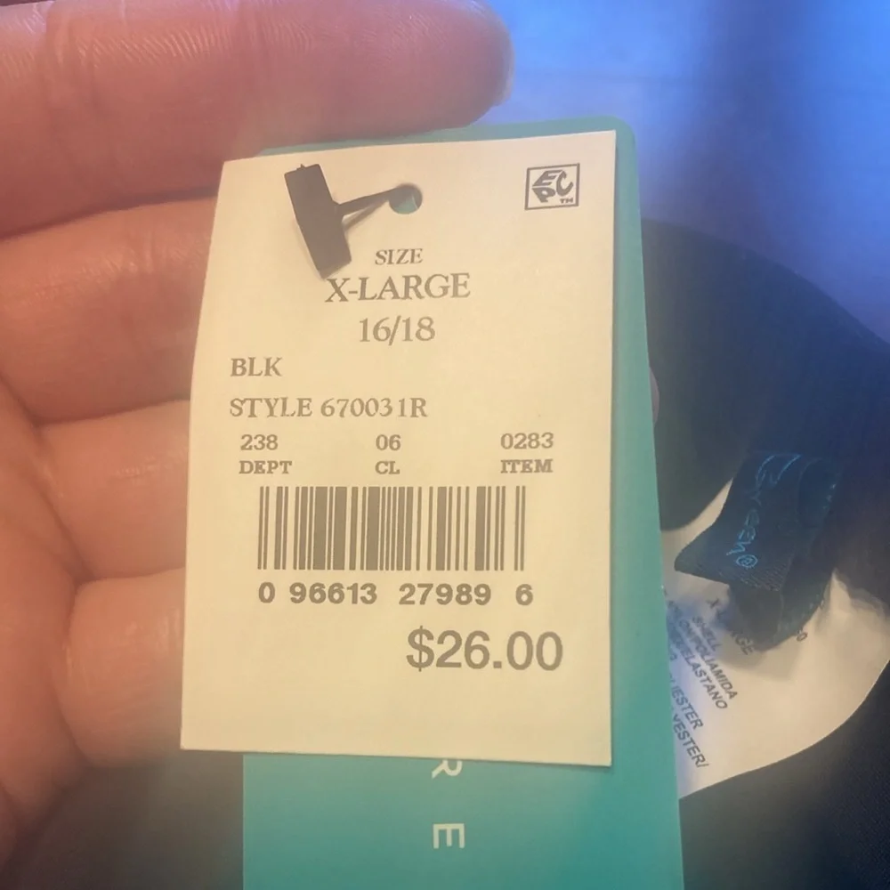 Nwt Women's Ruffle Swim Skirt - Aqua Green® Black Size: XL (16-18) 080